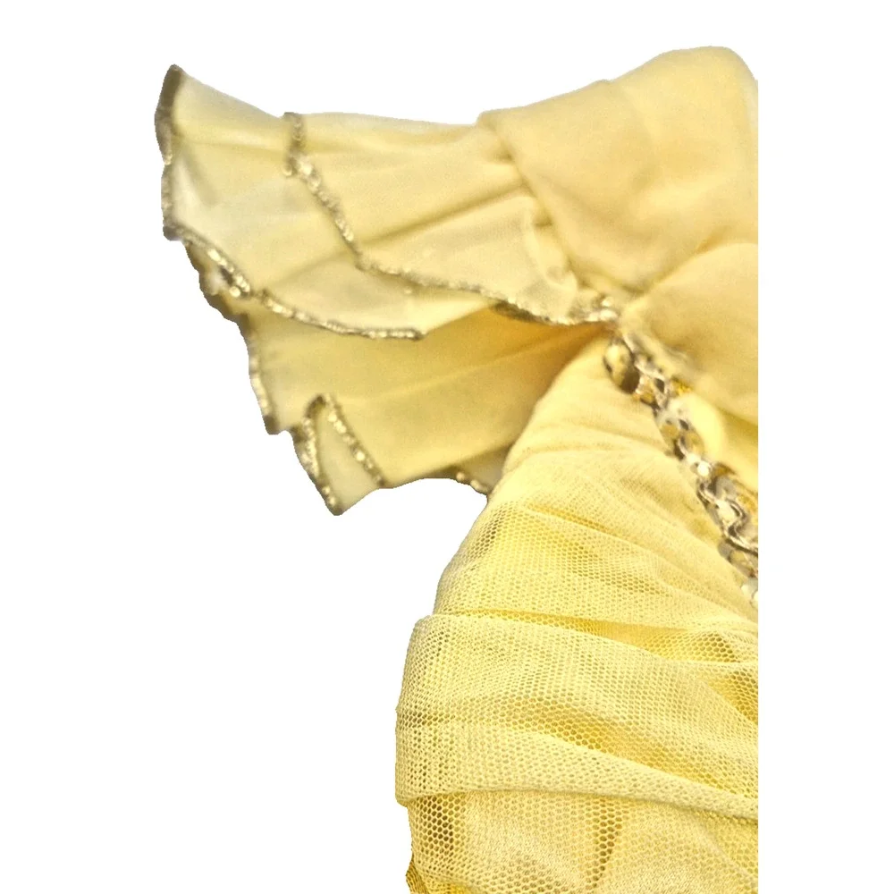 Disney Princess Belle Costume Dress Gown Size 5/6 Yellow Beauty & the Beast - Picture 8 of 10